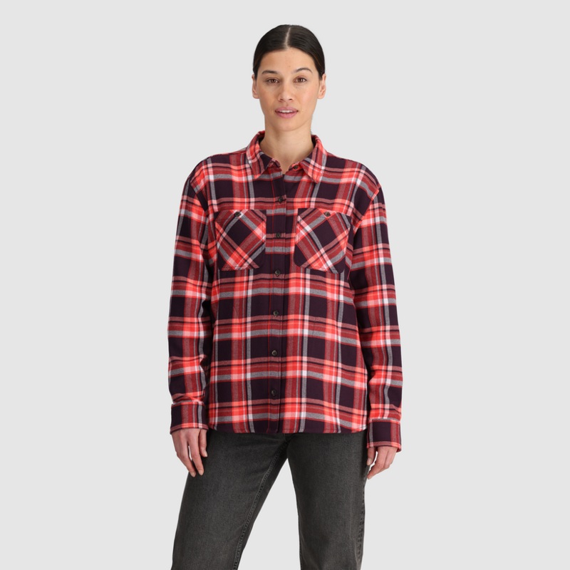 Women’s Feedback Flannel Twill Shirt – Sunrise Plaid