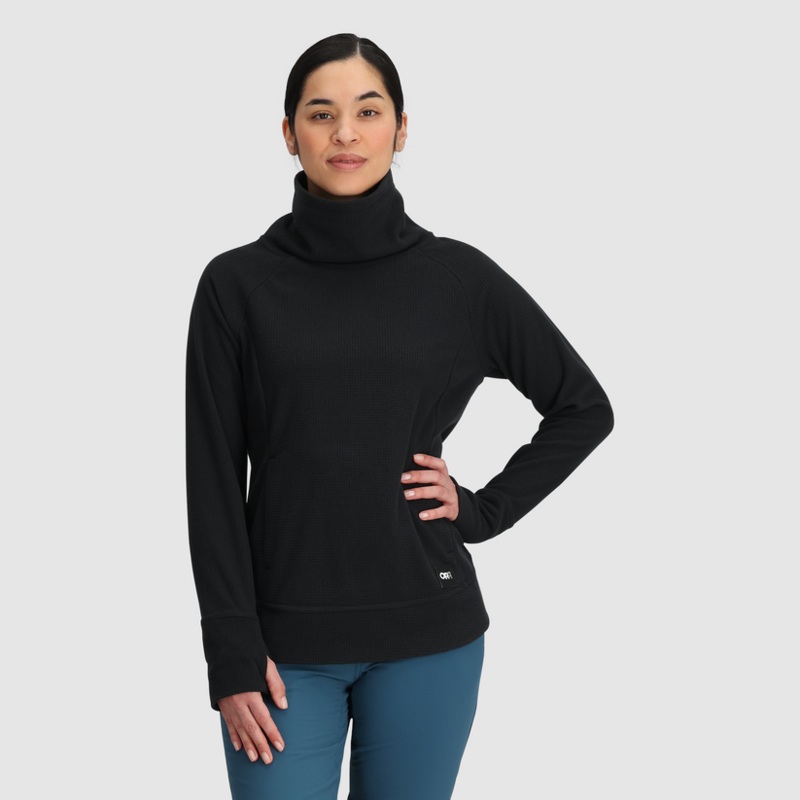 Women’s Trail Mix Fleece Cowl Pullover – Black