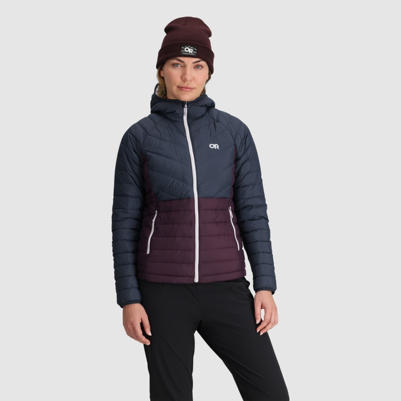 Women’s Transcendent Down Hoodie – Dark Navy/Amethyst