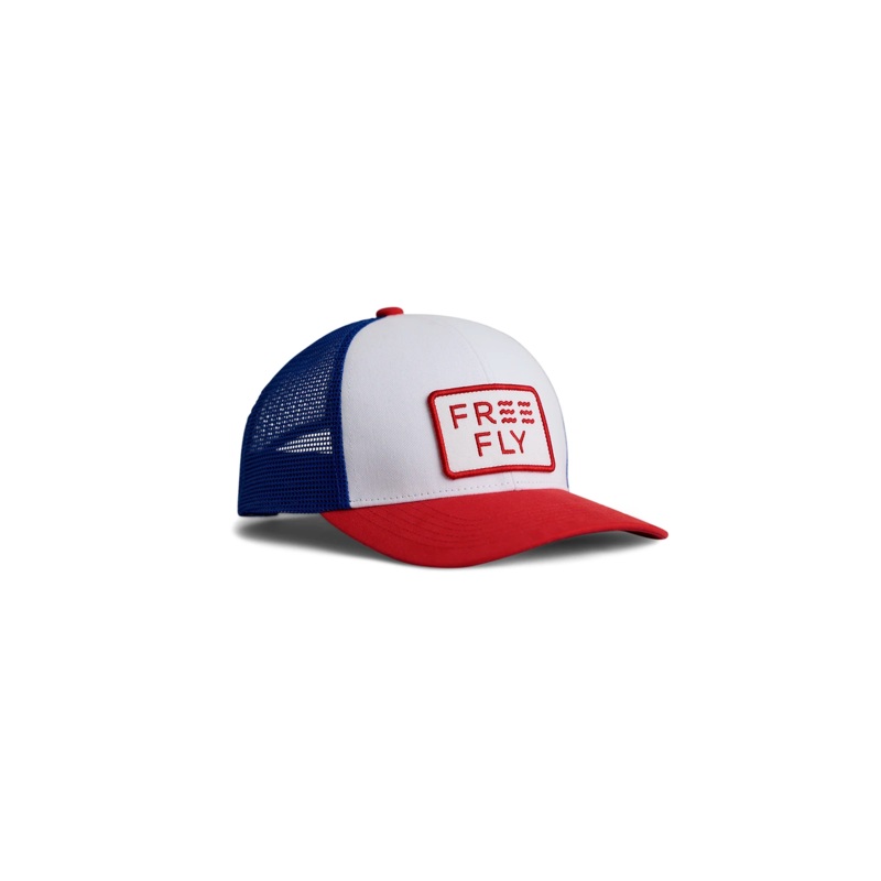 Youth Wave Trucker Hat – Bright Red