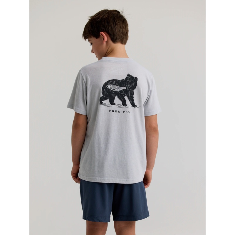Youth Wild Caught Tee – Heather Aspen Grey