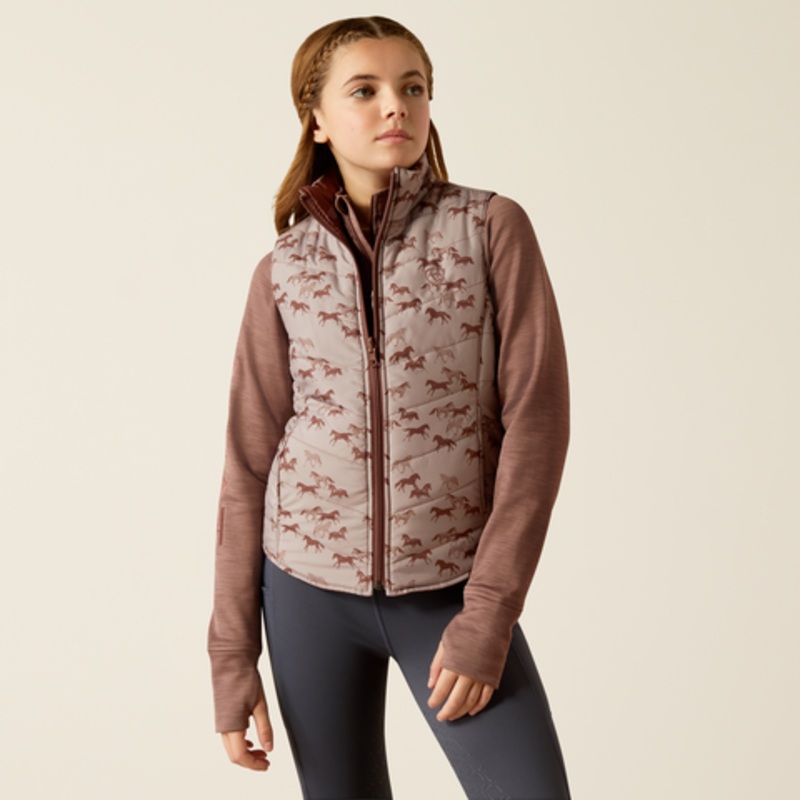 Kids’ Bella Reversible Insulated Vest – Scattering Horses