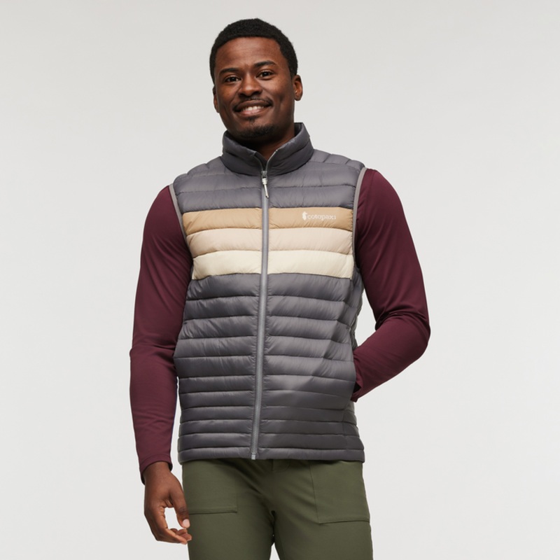 Men’s Fuego Down Vest – Cinder Stripes