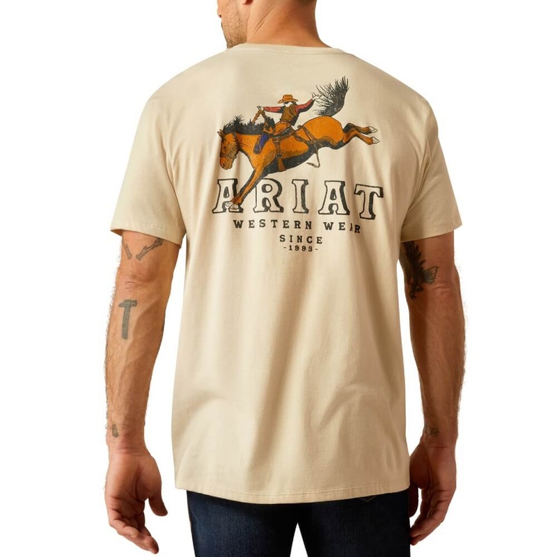 Mns Ariat Bronc Ridin Heritage T-shirt – Natural