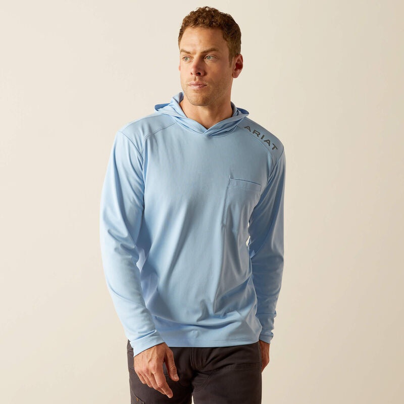 Mns Rebar Sunblocker Hooded T-shirt – Placid Blue
