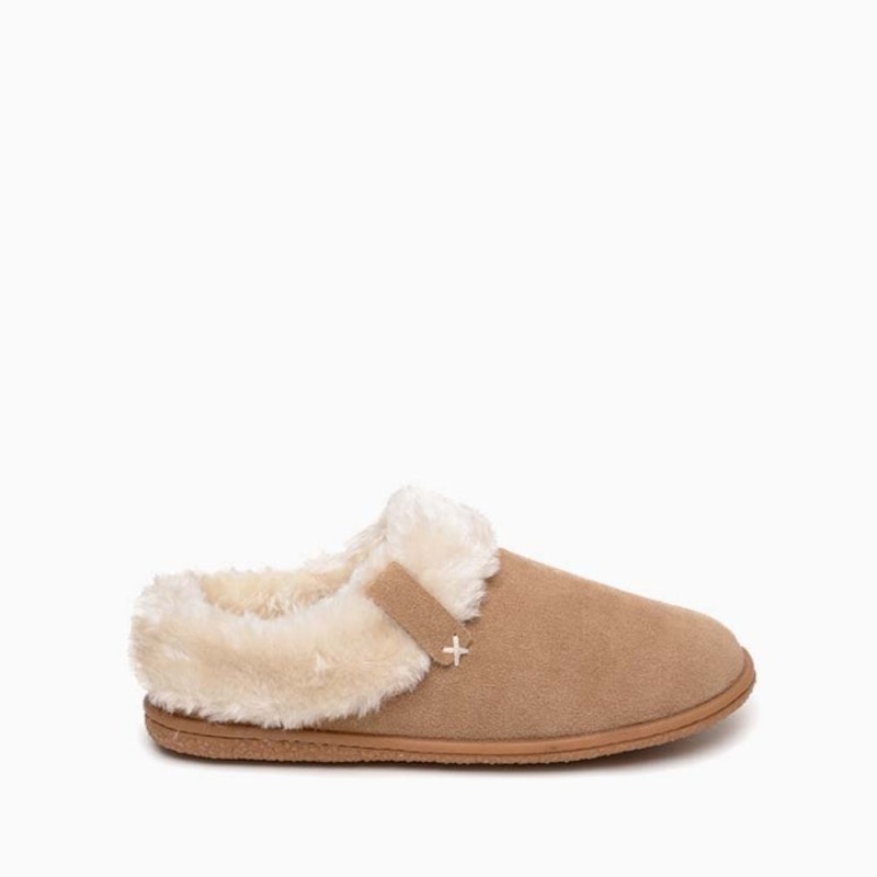 Women’s Camp Collar Scuff Slipper – Cinnamon