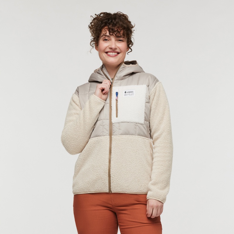 Women’s Trico Hybrid Hooded Jacket – Oatmeal/Cream