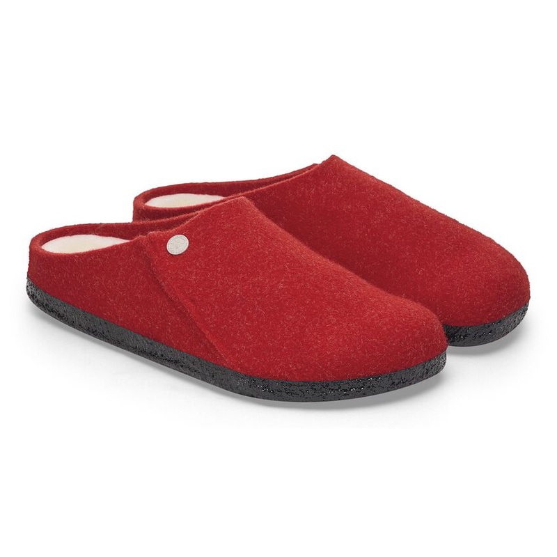 Zermatt Shearling Wool Felt Clog – Active Red/Natural