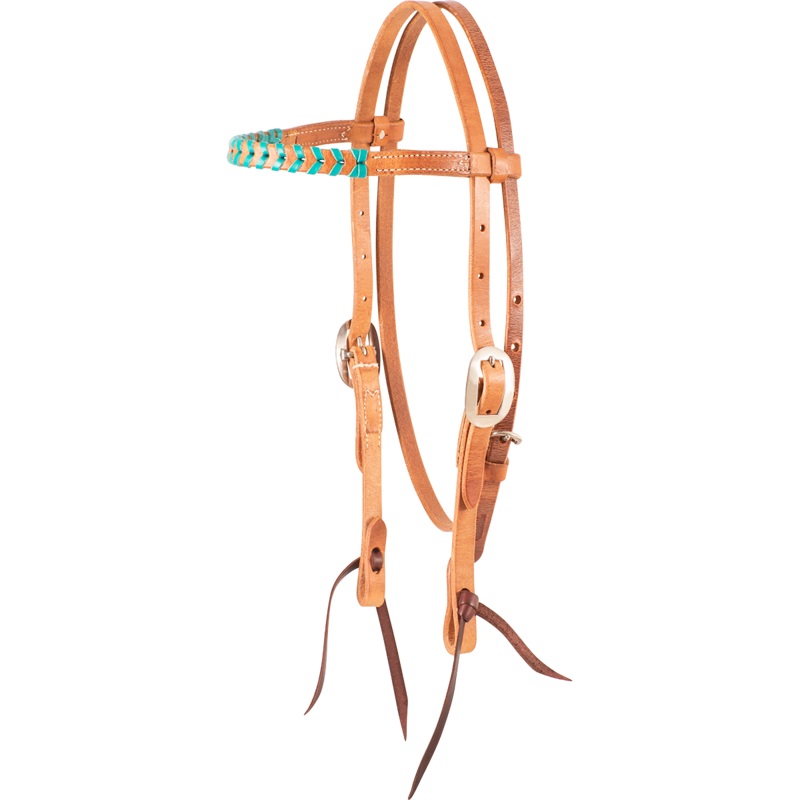 Browband Headstall – Turquoise Lace