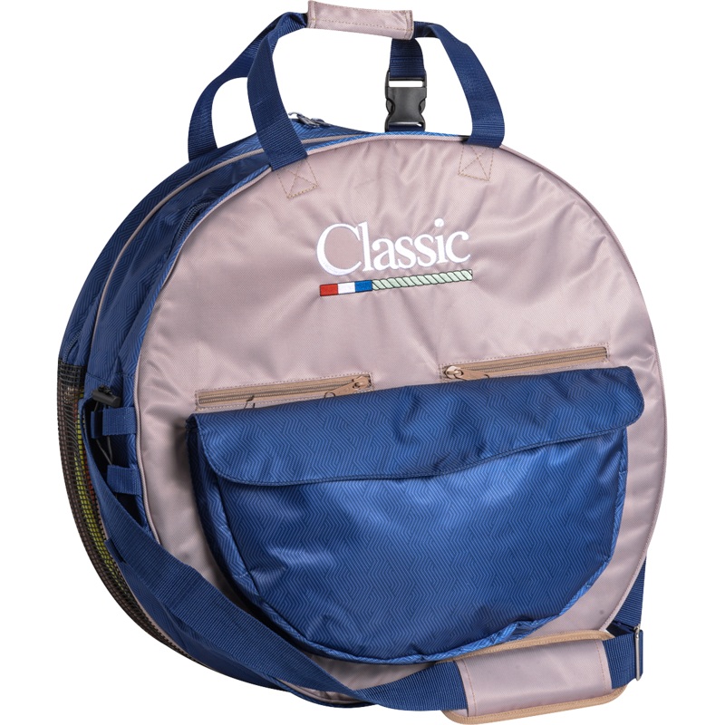 Deluxe Rope Bag – Tan / Navy Chevron