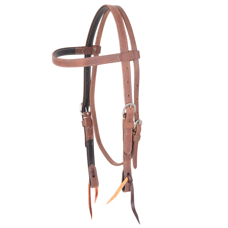 Doubled and Stitched Harness Browband Headstall