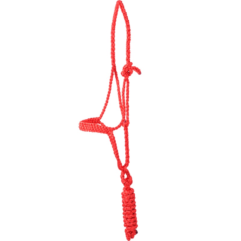 Flat Braid Halter and Leadrope – Red