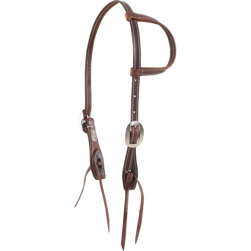 Gag Slip Ear Headstall Stitched – Chocolate