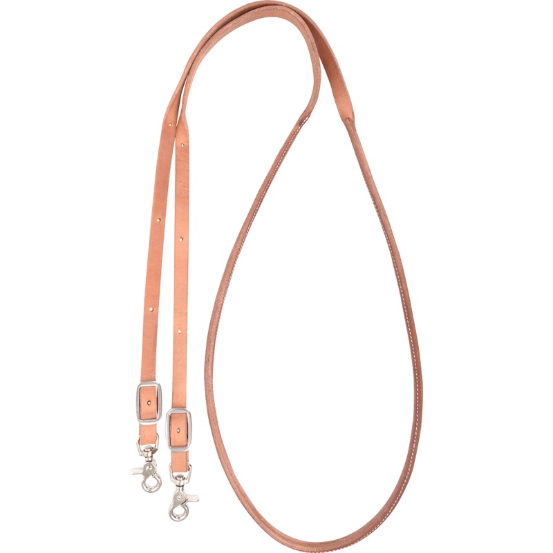 Harness Round Sewn Roping Rein with Buckle Snap Ends