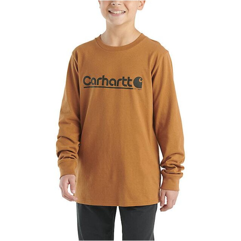 Boys’ Long-Sleeve Graphic T-Shirt – Carhartt Brown