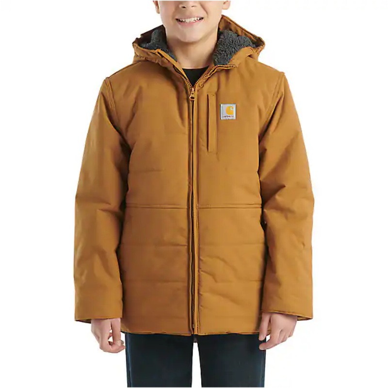 Boys’ Montana Insulated Hooded Jacket – Carhartt Brown