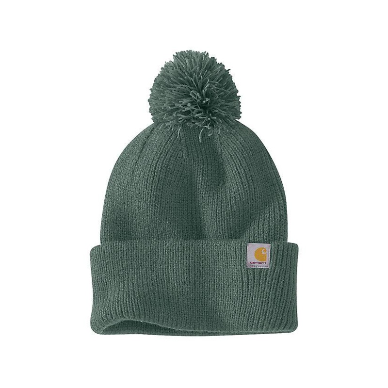Knit Pom-Pom Cuffed Beanie – Frosted Balsam