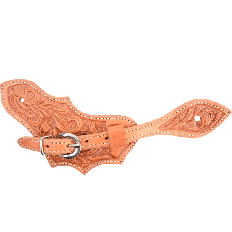 Oak Leaf Spurstraps with Acorn Oak Tooling – Natural