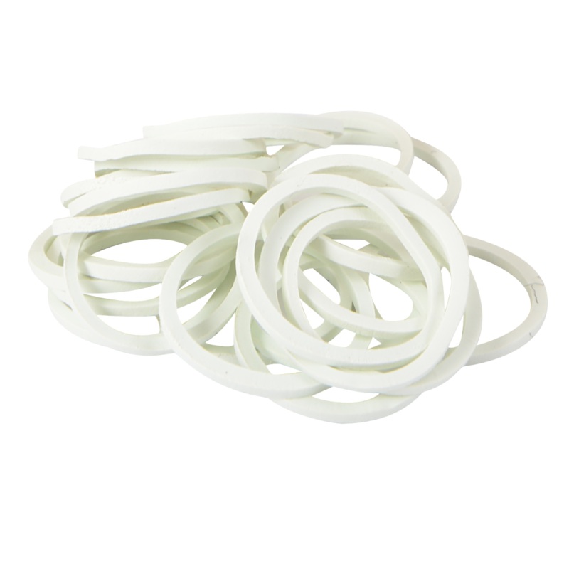 Rubber Braiding Bands – White|White