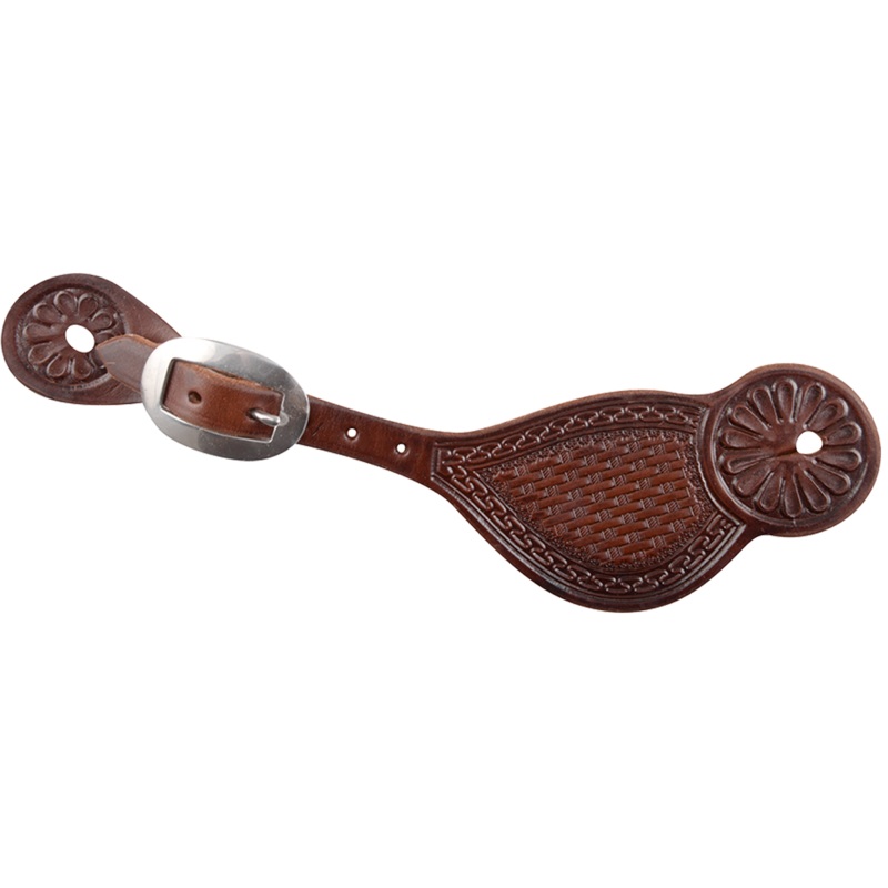 Tombstone Spurstraps with San Carlos and Basket Tooling – Chocolate