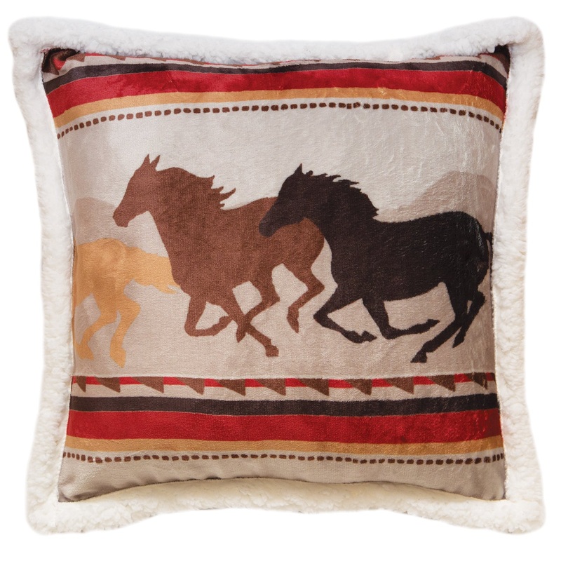 Wrangler Running Horse Pillow