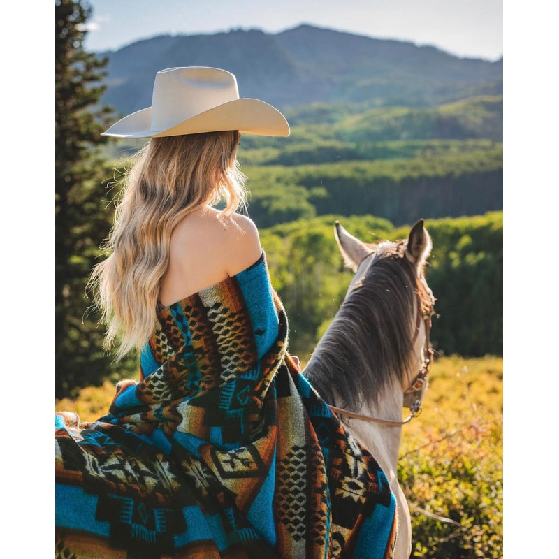 Andes Cliffside Blanket|Black teal orange