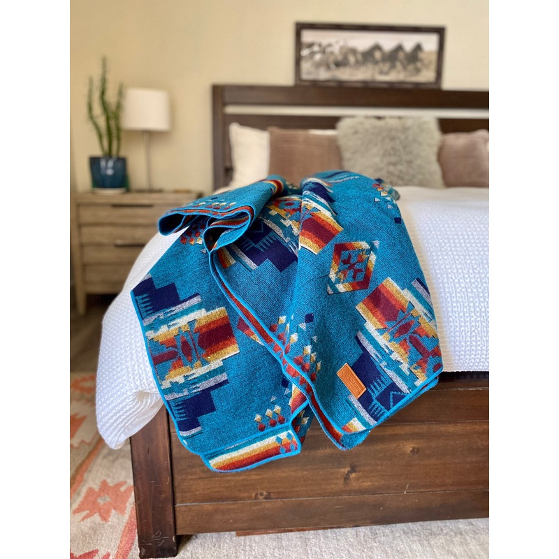 Andes Ocean Blanket|Teal black rust