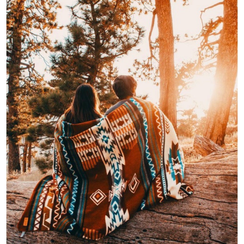 Antisana Earth Blanket|Rust fern teal