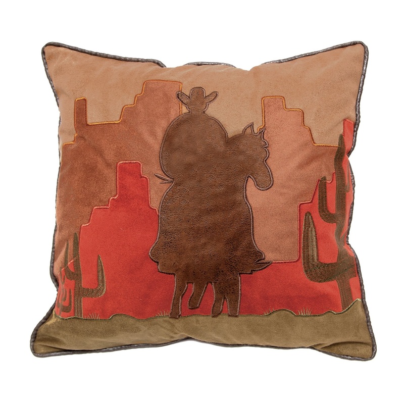 Cowbowy Cactus Pillow|Red brown|18X18