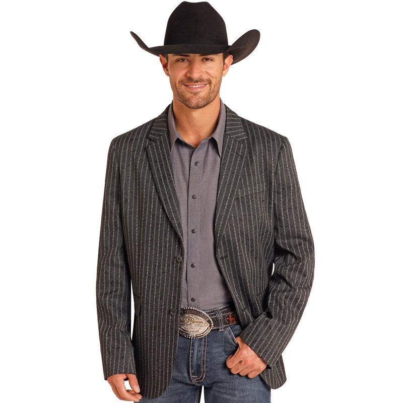 Cowboy Sports Coat – Black Paisley Stripe