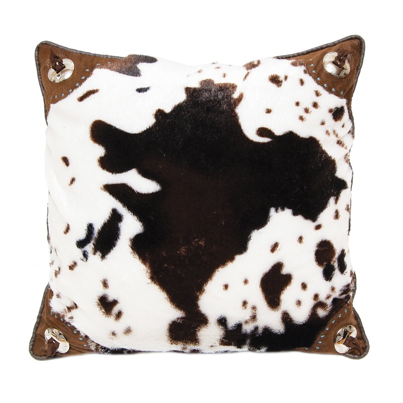Cowhide Corner Pillow|Brown white|18X18