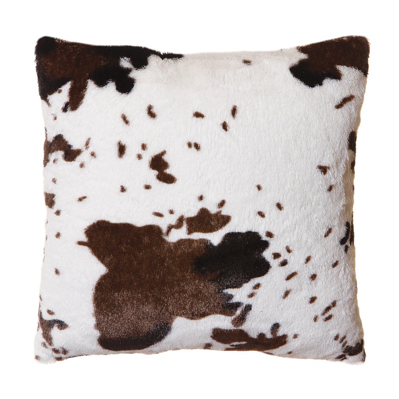 Cowhide Pillow|Brown white|18X18