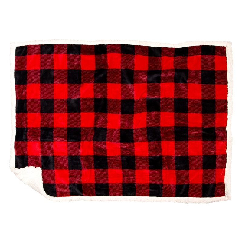 Dog Throw Lumberjack Plaid|Red black|20X30