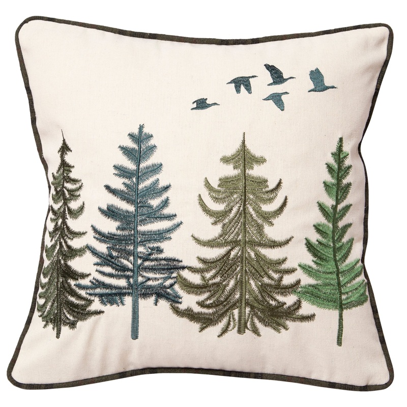 Geese And Pines Pillow|18X18
