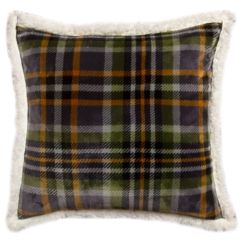 Gray Plaid Plush Pillow|Gray