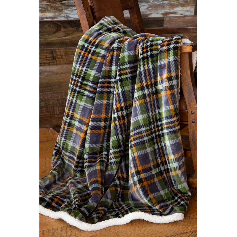 Gray Plaid Throw|54X68