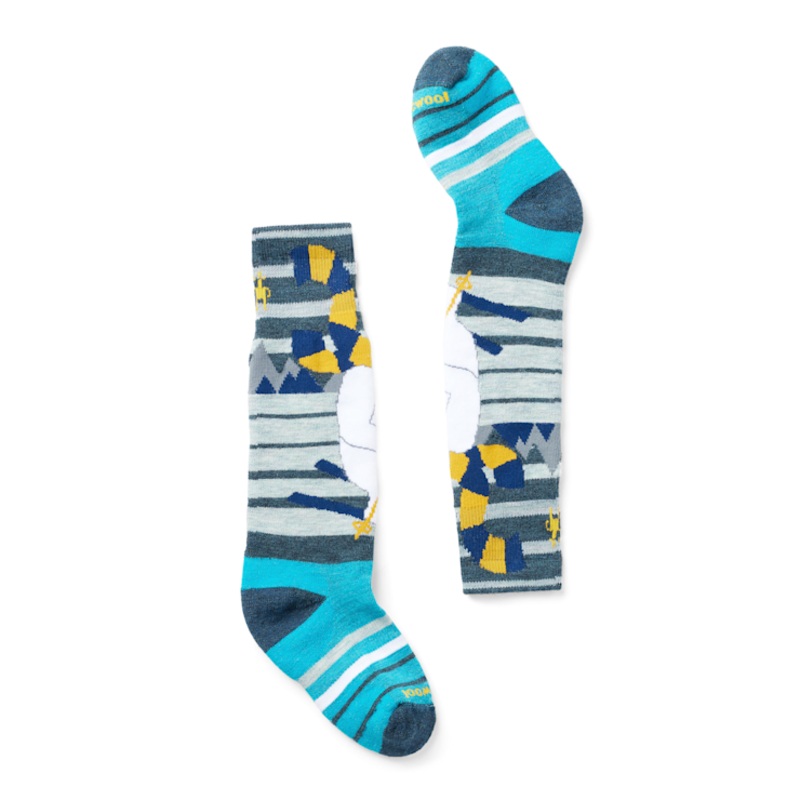 Kids’ Wintersport Full Cushion Yeti Pattern Over-the-Calf Sock – Twilight Blue