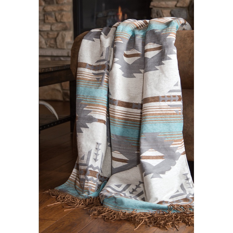 Lined Chenille Badlands Throw|54X60