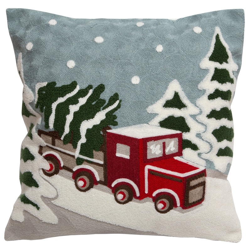 Snow Truck Holiday Pillow|18X18