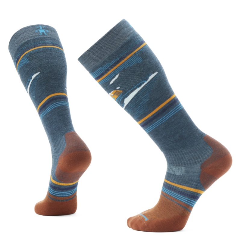 Snowboard Targeted Cushion Piste Machine Over-the-Calf Sock – Twilight Blue