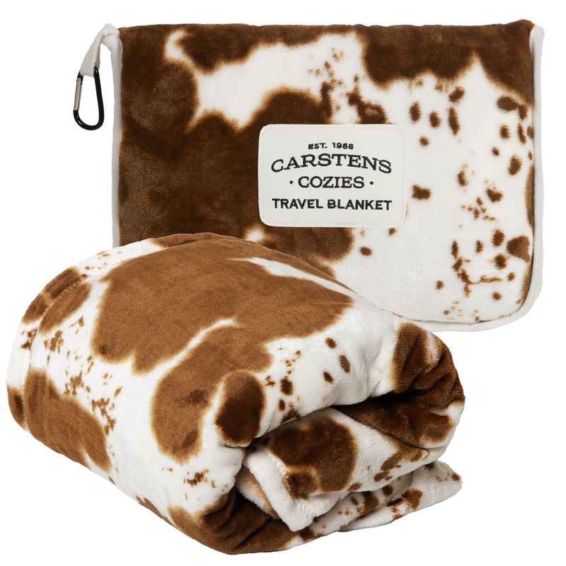 Travel Blanket Hair On Hide|Brown white