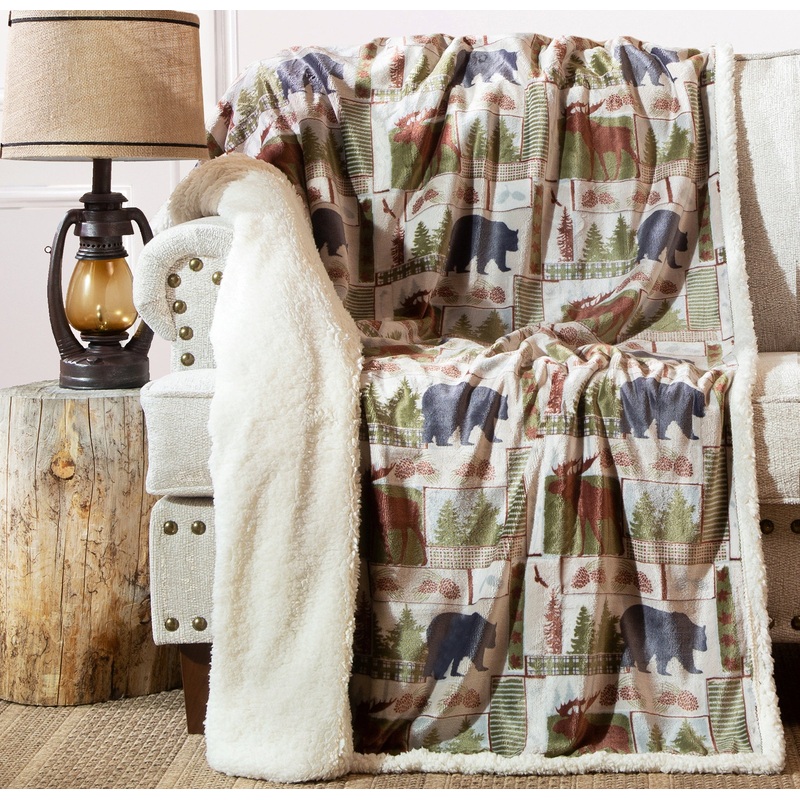 Vintage Lodge Plush Throw|54X68