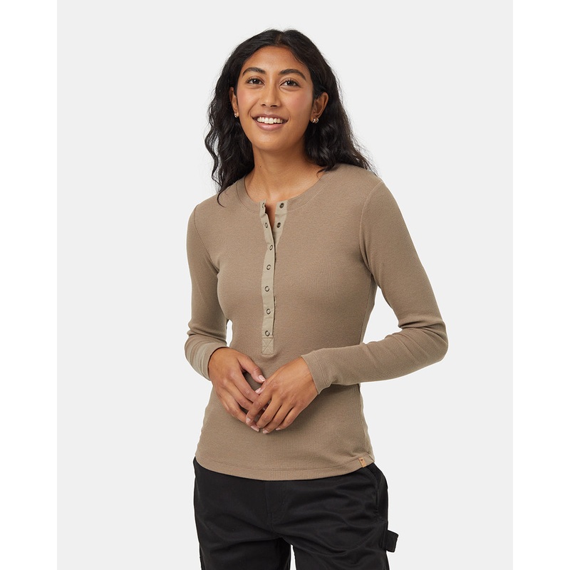 Women’s Rib Snap Placket Henley – Fossil