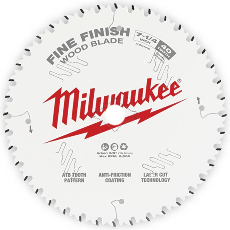 7-1/4 In. 40t Fine Finish Circular Saw Blade