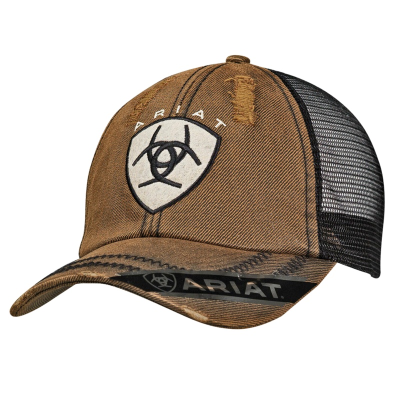 Distressed Oilskin Adjustable Mesh Cap