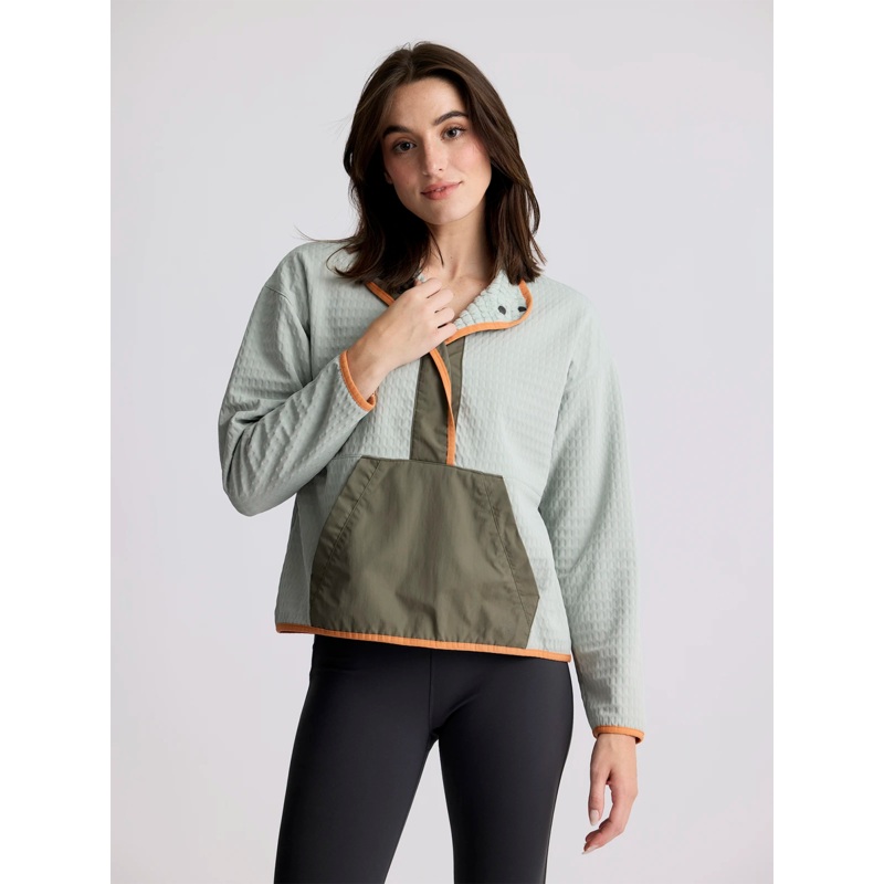 Women’s Gridback Fleece Snap Pullover – Desert Sage