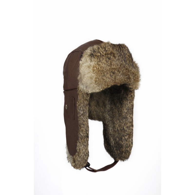 Leather Bomber – Hickory with Brown Fur