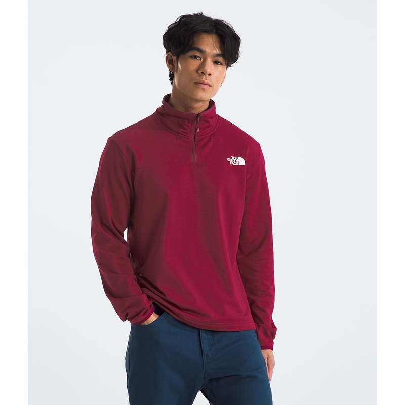 Men’s Cedar Trail Grid Fleece Quarter-Zip – Beetroot