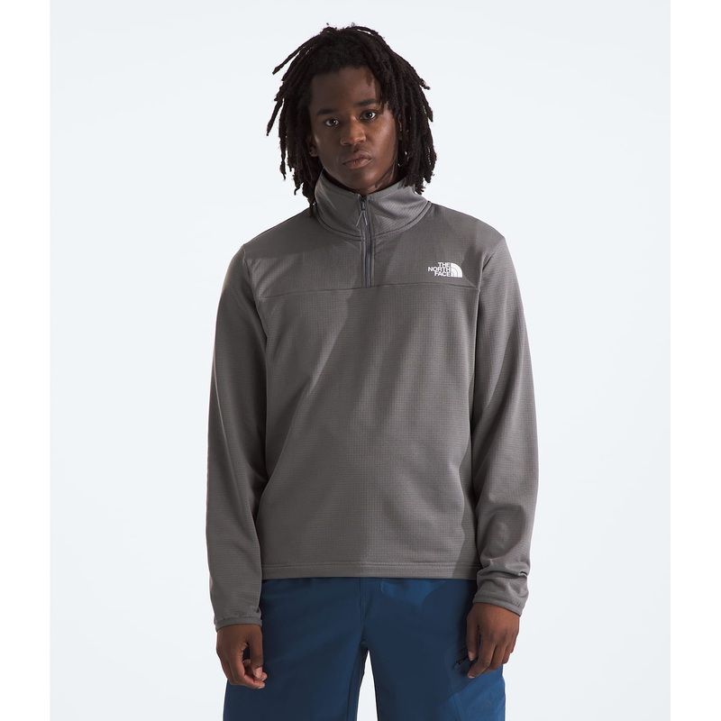 Men’s Cedar Trail Grid Fleece Quarter-Zip – Smoked Pearl