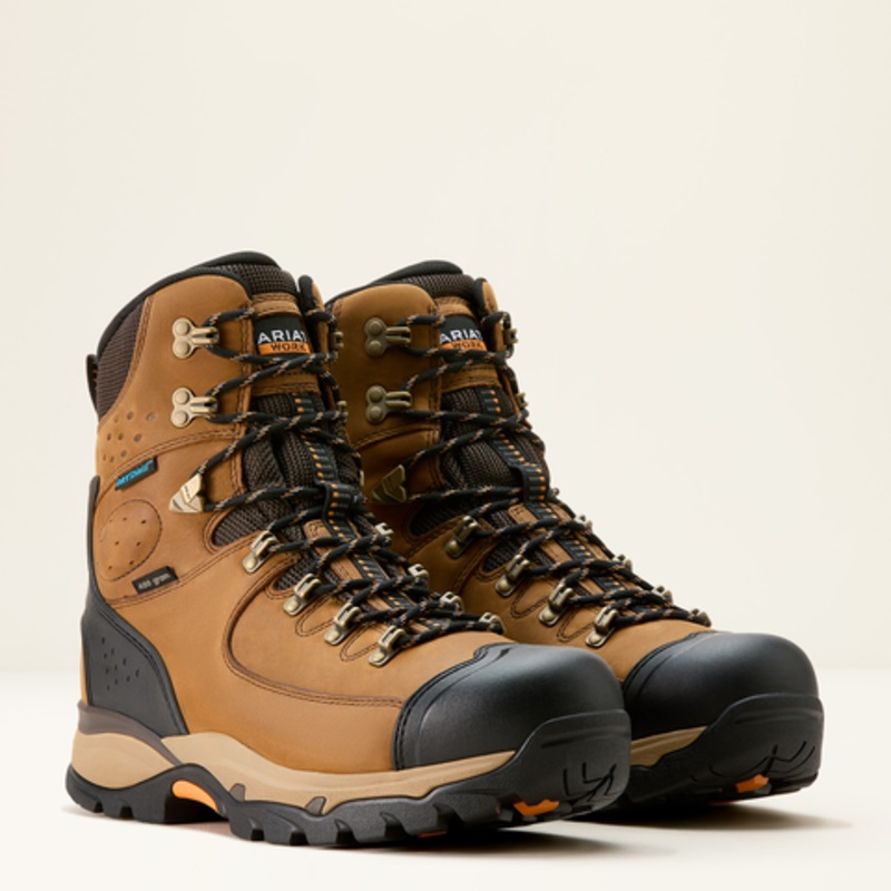 Men’s Endeavor 8in Waterproof Insulated Work Boot – Dusted Brown